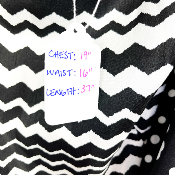 Julian Taylor New York Black & White Striped Mid Length Dress - Picture 6 of 12